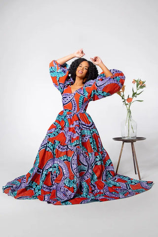 Zari Power Sleeeve Maxi Dress Dresses