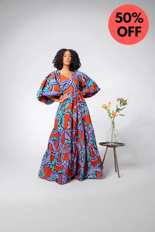 Zari Power Sleeeve Maxi Dress Dresses