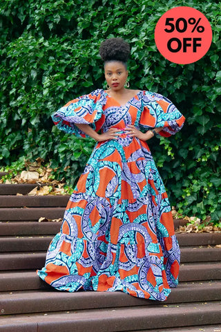 Zari Power Sleeeve Maxi Dress Dresses