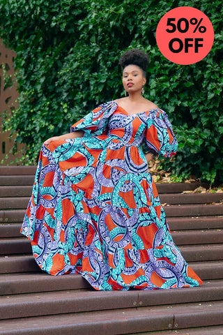 Zari Power Sleeeve Maxi Dress Dresses