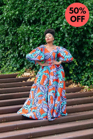 Zari Power Sleeeve Maxi Dress Dresses