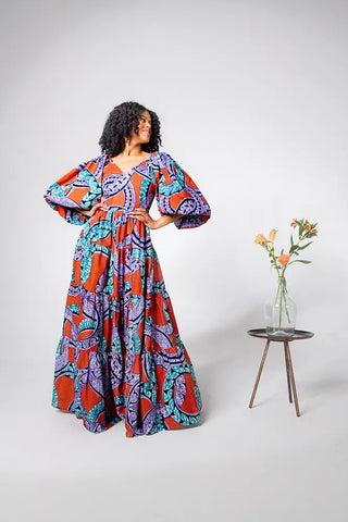 Zari Power Sleeeve Maxi Dress Dresses
