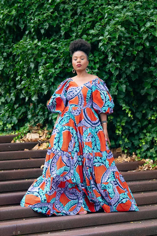 Zari Power Sleeeve Maxi Dress Dresses