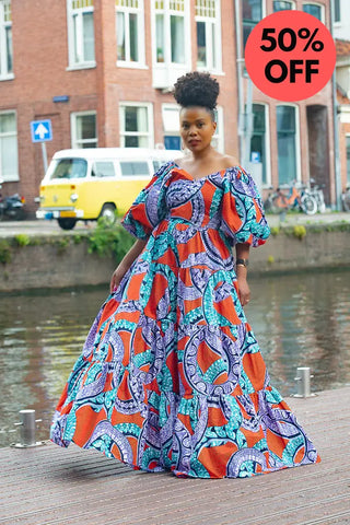 Zari Power Sleeeve Maxi Dress Dresses