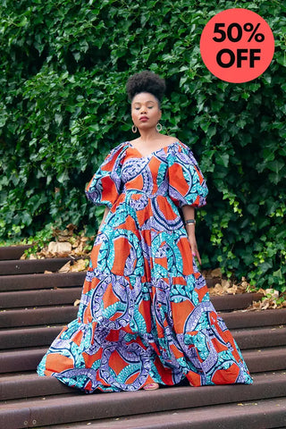 Zari Power Sleeeve Maxi Dress Dresses