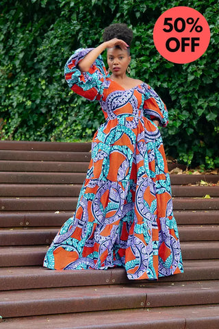 Zari Power Sleeeve Maxi Dress Dresses