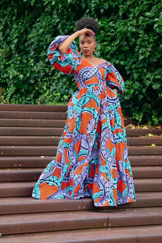 Zari Power Sleeeve Maxi Dress Dresses