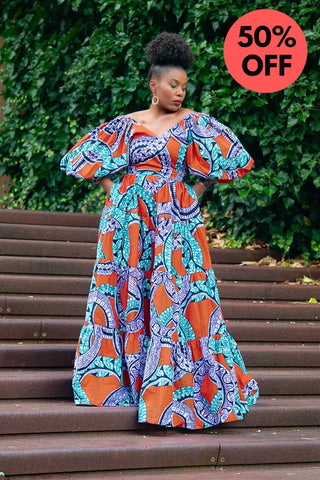 Zari Power Sleeeve Maxi Dress Dresses