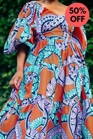 Zari Power Sleeeve Maxi Dress Dresses