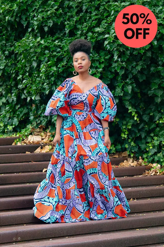 Zari Power Sleeeve Maxi Dress Dresses