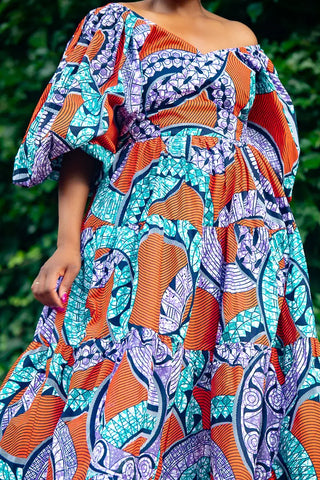 Zari Power Sleeeve Maxi Dress Dresses