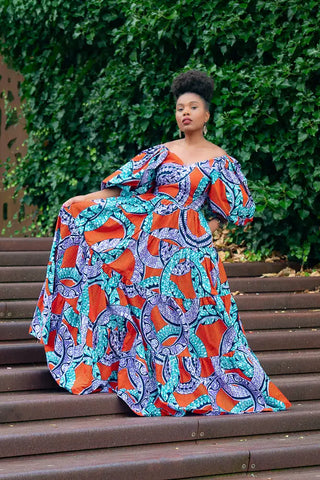 Zari Power Sleeeve Maxi Dress Dresses