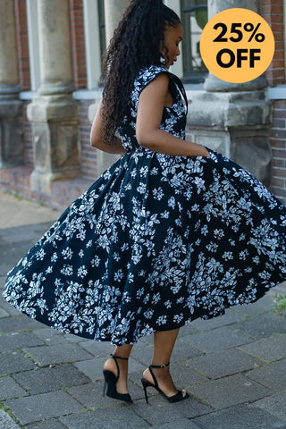 ZINHLE BLACK AND WHITE MIDI DRESS Women’s Dress