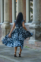 ZINHLE BLACK AND WHITE MIDI DRESS Women’s Dress