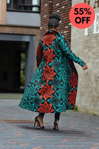 Zola Green And Red Duster Jacket Dresses