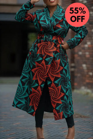 Zola Green And Red Duster Jacket Dresses