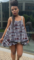 Leena Grey Flare Top