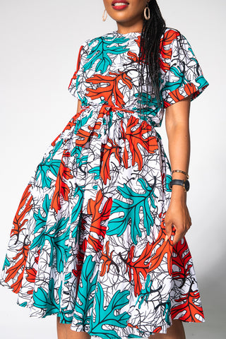 LAILA GREEN AND RED DRESS