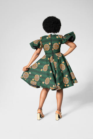 RUBY GREEN LACE COLLAR DRESS