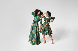 RUBY GREEN LACE COLLAR DRESS