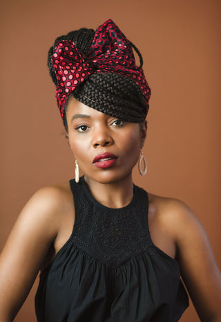 MAKEDA RED WIRED HEADWRAP