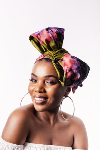 MOREMI GREEN WIRED HEADWRAP