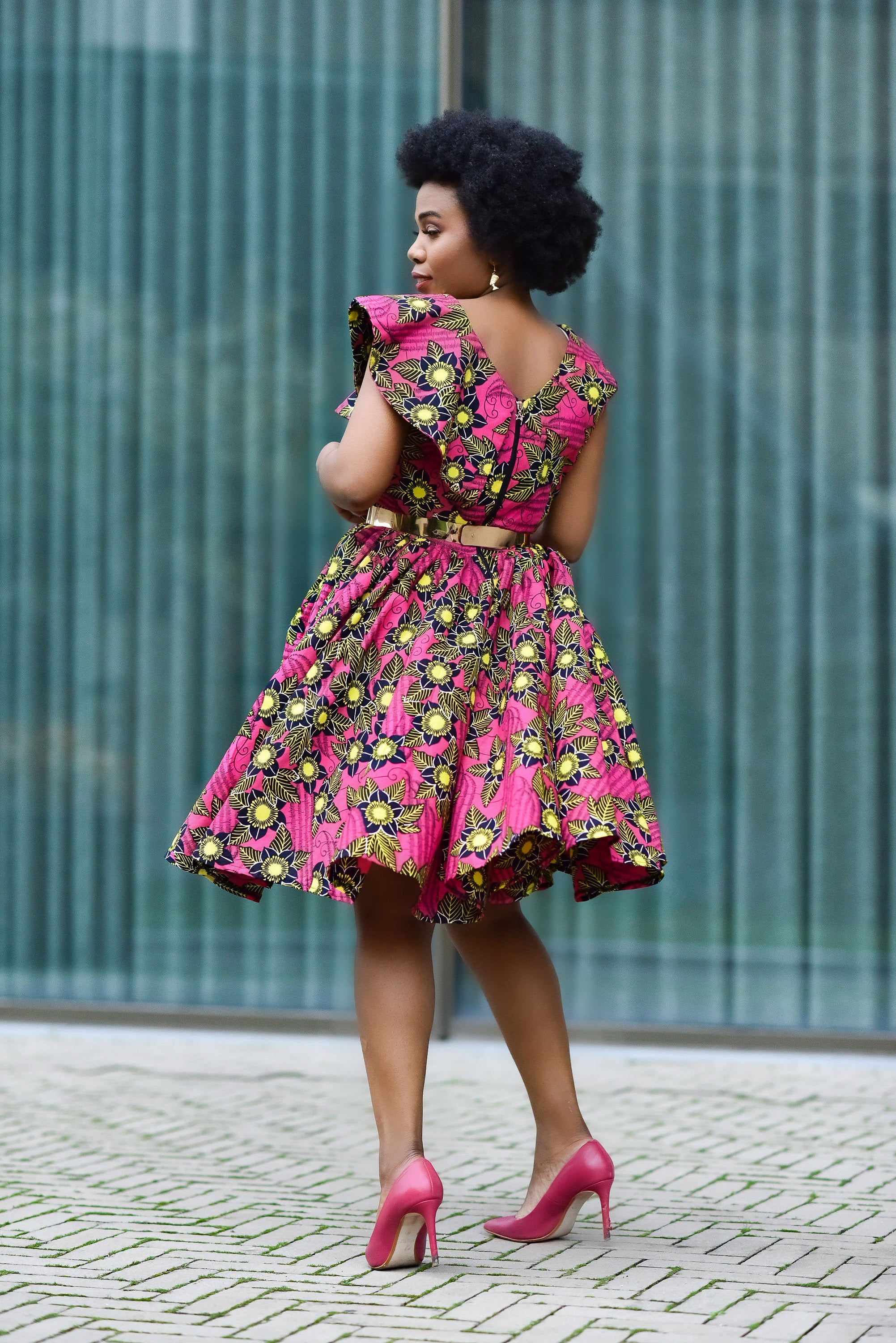 African print skater dress sale
