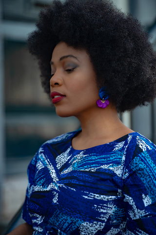 CHARO BLUE AFRICAN PRINT JUMPSUIT