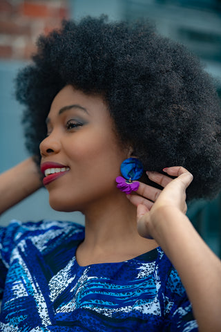 CHARO BLUE AFRICAN PRINT JUMPSUIT
