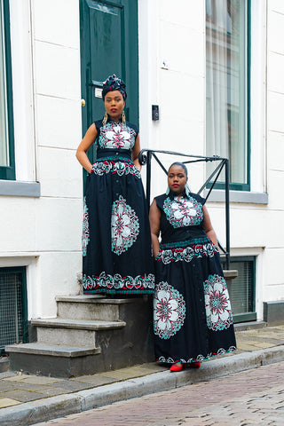 CAIRO BLACK ANKARA MAXI DRESS