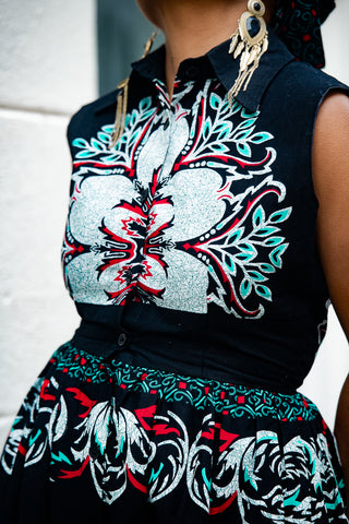 CAIRO BLACK ANKARA MAXI DRESS
