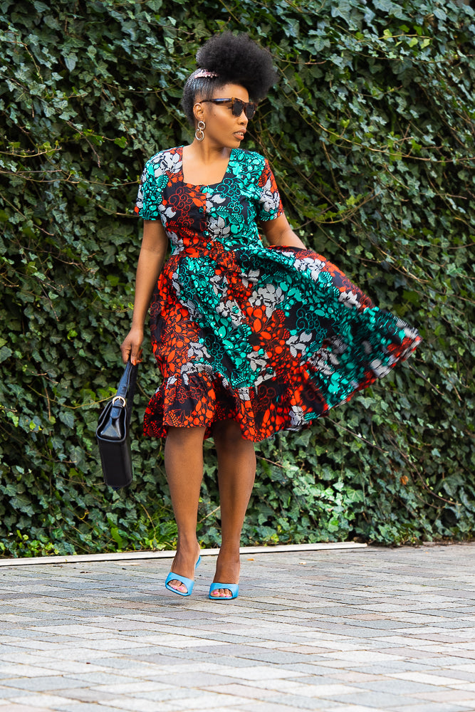Ankara Midi Dress-african Print Dress-ankara Mix Midi Dress-women  Clothing-african Trend-ankara Fashion-african Fashion-african Clothing -  Etsy