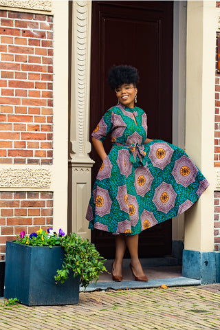 THUSO BLUE MIDI DRESS