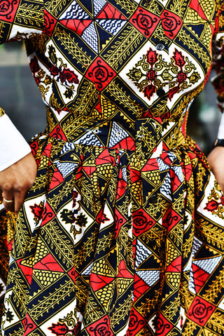 JASMINE COLLARED AFRICAN PRINT DRESS