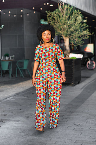 CHARO AFRICAN PRINT JUMPSUIT