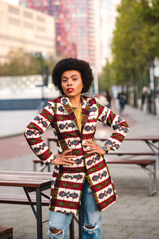 LEAL BROWN AFRICAN PRINT JACKET